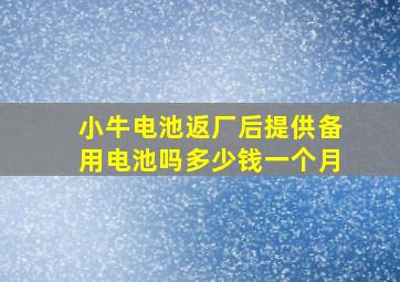 小牛电池返厂后提供备用电池吗多少钱一个月