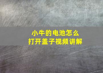 小牛的电池怎么打开盖子视频讲解