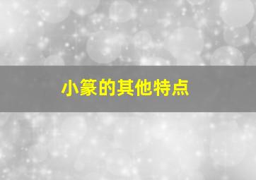 小篆的其他特点