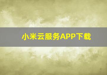 小米云服务APP下载