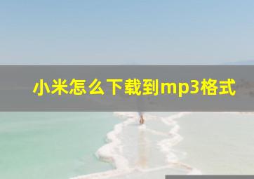 小米怎么下载到mp3格式