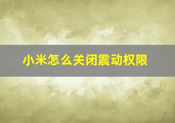 小米怎么关闭震动权限