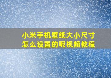 小米手机壁纸大小尺寸怎么设置的呢视频教程