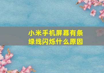 小米手机屏幕有条绿线闪烁什么原因