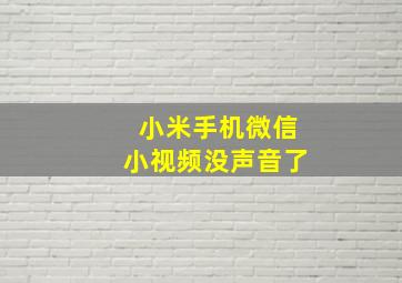 小米手机微信小视频没声音了