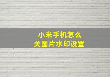 小米手机怎么关图片水印设置