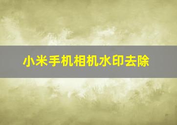 小米手机相机水印去除