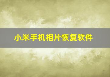 小米手机相片恢复软件