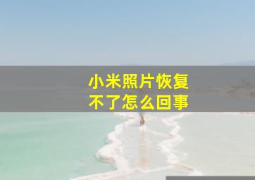 小米照片恢复不了怎么回事