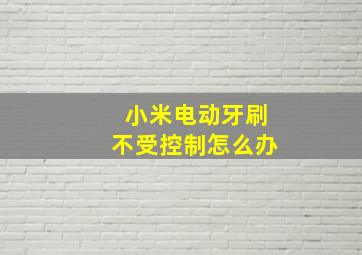 小米电动牙刷不受控制怎么办