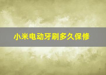 小米电动牙刷多久保修