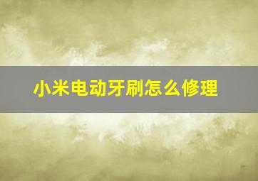 小米电动牙刷怎么修理