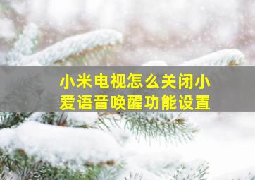 小米电视怎么关闭小爱语音唤醒功能设置