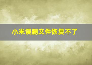 小米误删文件恢复不了