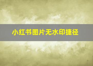 小红书图片无水印捷径