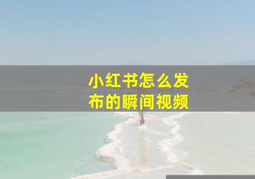 小红书怎么发布的瞬间视频