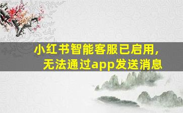 小红书智能客服已启用,无法通过app发送消息