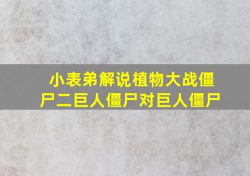 小表弟解说植物大战僵尸二巨人僵尸对巨人僵尸