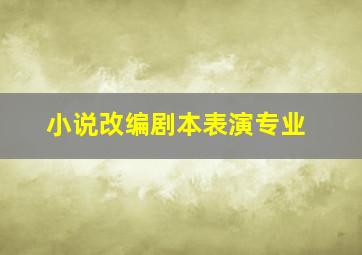 小说改编剧本表演专业