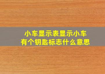 小车显示表显示小车有个钥匙标志什么意思