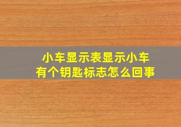 小车显示表显示小车有个钥匙标志怎么回事