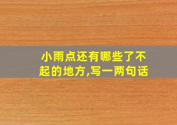 小雨点还有哪些了不起的地方,写一两句话