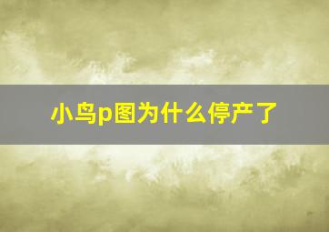 小鸟p图为什么停产了