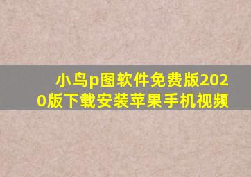 小鸟p图软件免费版2020版下载安装苹果手机视频