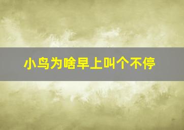 小鸟为啥早上叫个不停