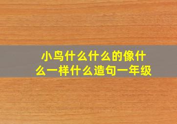 小鸟什么什么的像什么一样什么造句一年级