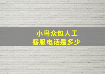 小鸟众包人工客服电话是多少