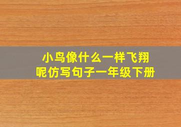 小鸟像什么一样飞翔呢仿写句子一年级下册