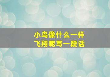 小鸟像什么一样飞翔呢写一段话