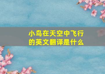 小鸟在天空中飞行的英文翻译是什么