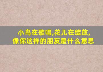 小鸟在歌唱,花儿在绽放,像你这样的朋友是什么意思