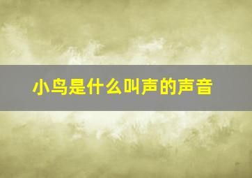 小鸟是什么叫声的声音