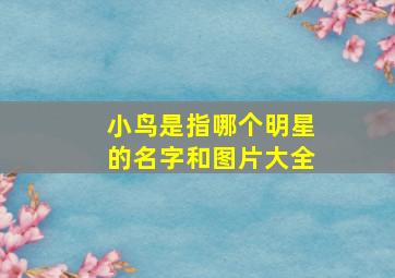 小鸟是指哪个明星的名字和图片大全