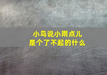 小鸟说小雨点儿是个了不起的什么