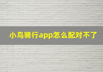 小鸟骑行app怎么配对不了