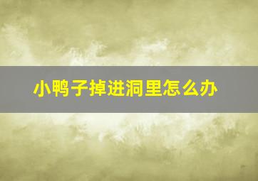 小鸭子掉进洞里怎么办