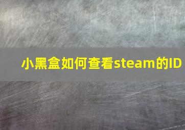 小黑盒如何查看steam的ID