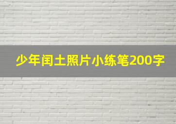 少年闰土照片小练笔200字