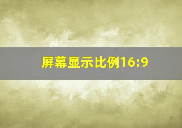 屏幕显示比例16:9