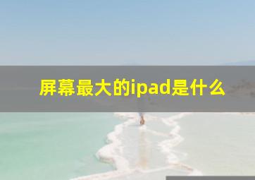 屏幕最大的ipad是什么