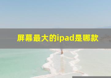 屏幕最大的ipad是哪款