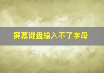 屏幕键盘输入不了字母