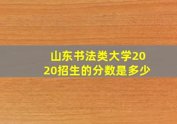 山东书法类大学2020招生的分数是多少