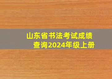 山东省书法考试成绩查询2024年级上册