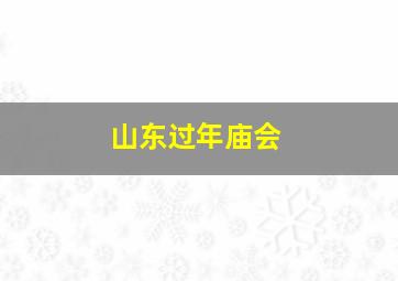 山东过年庙会