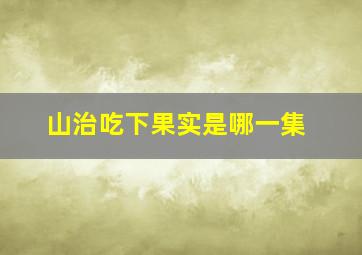 山治吃下果实是哪一集